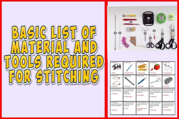 basic list of material and tools required for stitching